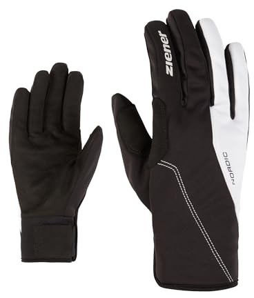 Ziener ULTIMANA Guantes de esquí de Fondo, nórdico/Crosscountry, Softshell, Extra cálidos, Primaloft, Black.White, 7