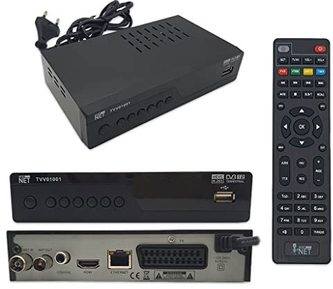 New Net Decoder - Numérique Terrestre DVB-T2 Récepteur Media Center MPEG-1 MPEG-2 MPEG-4 MPEG-4/AVC Prise en charge USB WiFi Main 10 Capteur IR pour mettre à jour les téléviseurs anciens