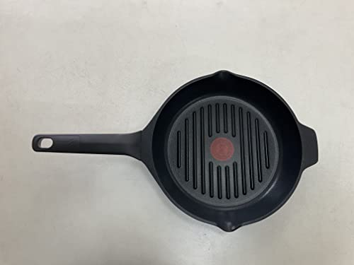 Lagostina Aroma Grill Bistecchiera Antiaderente Rotonda in Alluminio Pressofuso Ø 26 cm, Padella Induzione, Gas e Forno con Indicatore Cottura Thermo-Signal e Rivestimento Titanium