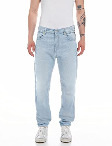 REPLAY Jeans Uomo Sandot Tapered Fit in Denim Comfort, Blu (Superlight Blue 011), W27 x L30