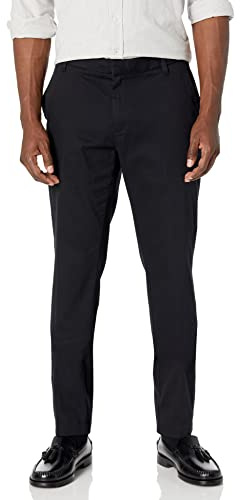 Amazon Essentials herr Slim-Fit Skrynkelbeständig platt framsida stretch chinos byxa