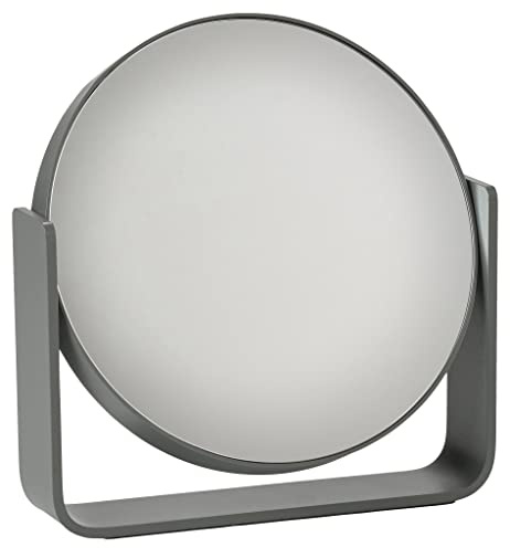 Zone Denmark Ume Tischspiegel, Kosmetikspiegel mit Vergrößerung 5-Fach, Durchm. 19 cm, Höhe 19,5 cm, Grau