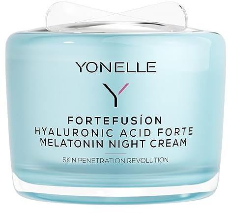 YONELLE Nacht Gesichtscreme Damen Mit Melatonin und Hyaluronsäure - Face Care für alle Hauttypen - Gesichtspflege Müde, mit Alterserscheinungen - Hyaluron Creme Gesicht - Nachtcreme 55ml