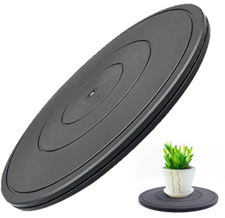 WORDFUN Piatto Piattaforma Rotante, Base per Giradischi, Diametro: 40cm, Rotondo Bonsai Giradischi, Supporto Girevole Manuale di 360 °, per TV Monitor Altoparlanti Ceramica Scultura Arte Artigianale