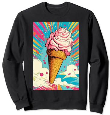 Gaufrier glacé cornet de glace glace pop art vintage rétro glacé café glacé Sweatshirt