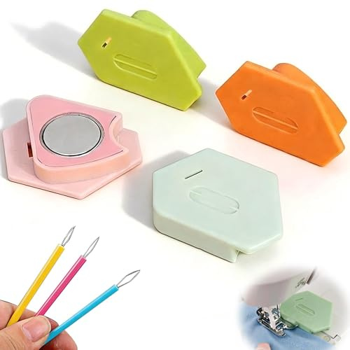 DIYCUT Máquina de Coser Poligonal, 4 Unidades, con Herramienta de Costura magnética, guía de Costura magnética, con Ayuda para enhebrar para el hogar y el Taller de Costura