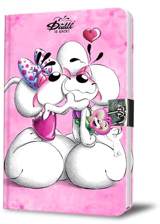 DIDDL - Journal secret Diddl - Journal Intime Rose avec Cadenas - Papeterie Mignonne pour Enfant ou Fan Nostalgique Années 90 - Cahier à Secrets à Cacher