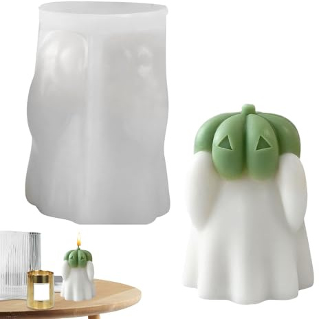 Halloween pumpa spökformar lätt att forma | Stearinljusformar: non-stick silikon epoxi spökgipsform, för epoxigips ljus harts party planerare för ho