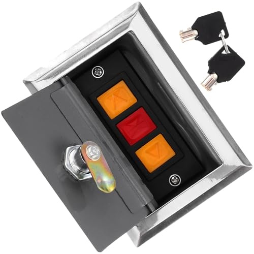 ULTECHNOVO Rolling Shutter Door Control Box with Push Button Station and Concealed Lock for Garage Gate Opener, Remote Control Switch Box Suitable for Electric Roller Shutters