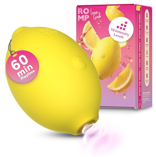 ROMP Lemon Succhia clitoride per donna | Stimolatore clitoride femminile 10 livelli | Ricaricabile | Design Limone| Vibratore clitoride Impermeabile | Sextoys Vibratoreper donna coppie