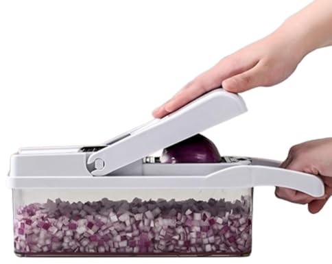 Tagliafrutta Multifunzionale Tritapatate Tagliacipolle – Tritaalimenti Tagliaverdure da Cucina, per Patate Cipolle Ergonomico, Antiscivolo E | Multipurpose Outdoor Indoor Utility