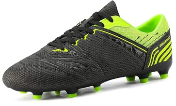 DREAM PAIRS Fotbollsskor för män, Svart neongrön, 41.5 EU