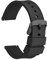 WOCCI 20mm Silikon Gummi Uhrenarmband mit Schwarzer Schnalle, Schnellverschluss Armband für Damen und Herren (Schwarz)