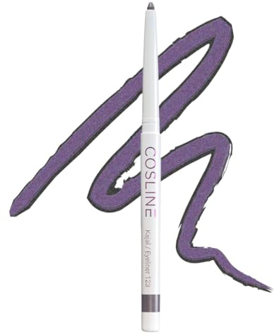 COSLINE Kajal Eyeliner Mystique 123, Grau-Lila, Wasserfester Kajal, Verschmiert nicht, Schimmernder dunkellila Lidstrich, Weiches Auftragen, Starke Pigmentierung, Vegan, Made in Germany