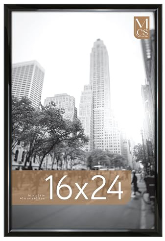 MCS Trendsetter Large cadre pour affiche 40,6 x 61 cm, noir brillant, orientation verticale et horizontale - Pour photos, affiches et impressions d'art