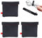3 Aufbewahrungstaschen + 1 weiches Gummiband, Schutztasche für Kopfhörer, selbstschließende tragbare Aufbewahrungstasche mit hochelastischem Stahlgurt, geeignet für Kopfhörer, Datenkabel (Schwarz)