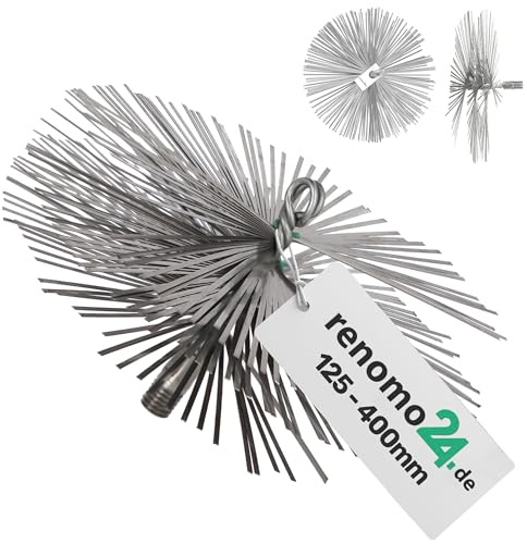 Renomo24 1x Schornsteinbesen aus Federstahl für gemauerte Schornsteine (Kamine) / Kaminbesen mit M12 Gewinde / 300mm