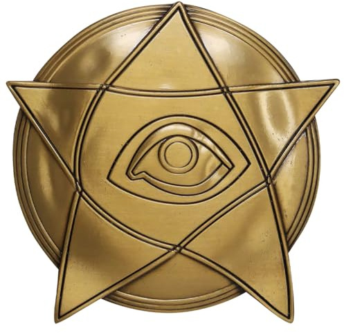 FaNaTtik Arkham Horror Limited Edition Älteres Zeichen Amulett Replik & Kunstkarte - Offizielles Sammlerstück - Lovecraftian Horror Memorabilia - Cthulhu Mythos Geschenk - Nummeriertes Sammlerset