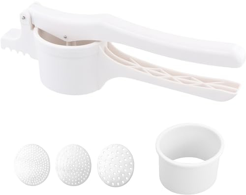 Cozlly Spätzlepresse für Kartoffeln, kartoffelpresse Mit 3 Austauschbare Spätzlesieb, Robust ergonomisch Kartoffelpressen Spaghettieispresse für Kartoffelpüree, Entsaften, Zitrone Auspressen