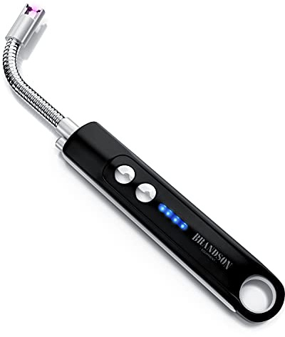 Brandson - Feuerzeug elektrisch - Stabfeuerzeug Lichtbogen mit Akku - USB aufladbar - Kaminanzünder für Küche Kerzen Gasherde Grill Kamin