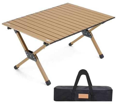 Piccolo tavolo pieghevole portatile per campeggio e attività all'aperto, struttura in acciaio al carbonio, design gratuito, multifunzione, per picnic e giochi, 90 x 60 x 46 cm (nero)