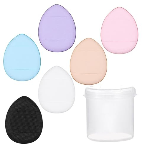Furtryvl Lot de 6 petites éponges à poudre sous les yeux | Petit coussin d'air | Petite houppette de maquillage pour fond de teint, anti-cernes, à paupières, outils de maquillage de beauté