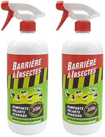 BARRIERE A INSECTES Vaporisateur contre les Insectes Rampants, Volants, Acariens, Prêt à l'emploi, 1 L, BARSEC1000N (Lot de 2)