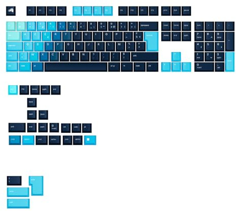 GLORIOUS Gaming - Touches GPBT Gradient, Capuchons pour Claviers Mécaniques (Celestial Ice), ineffaçables, pour formats 100, 75, 65 et 60% - Disposition française AZERTY - USB