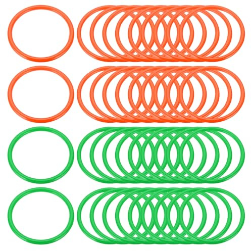 PATIKIL Anillos De Lanzamiento De Plástico 3.15 Pulgadas 60 Paquete Anillos Deportivos para Juego De Lanzamiento Anillos para Practicar Velocidad Y Agilidad Naranja/Verde
