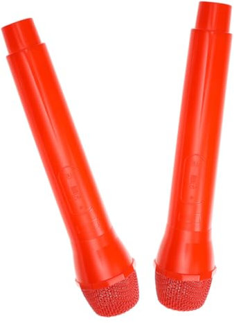 CHICAMPERA 2pcs Abs Material Simulation Microphone Lavalier Fake Prop Pretend Play Mic for Christmas Parties