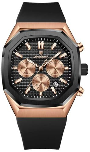Poedagar Montre chronographe de luxe pour homme avec bracelet en silicone - Étanche et lumineuse - Quartz tendance - Pour homme