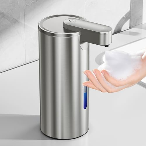 Fantictas Automatischer Schaumseifenspender Edelstahl, USB-C, 3 Stufen