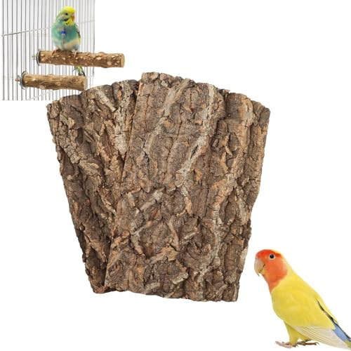 Natural Cork Bird Perch Boards, Seat Platform for Bird Cage Decor, Cork Bark Perch for Parakeet Budgie Parrot Cockatiel Hamster Guinea Pig Rat (16×12 Inches)