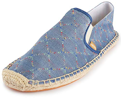 Alexis Leroy La Grille Espadrilles Plat Bout Fermé Décontractée Plat Loafers Chaussures pour Homme Bleu 41 EU