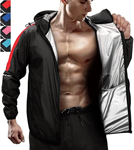 RDX Sauna Suit,REACH OEKO TEX 100 CERTIFIED, Full Body Sweat Heat Suit with Hood, Silver Back Long Sleeves, Men Women Adults Kids, Boxing MMA Slimming Gym Fitness Running Jacket, Home Gym Workouts