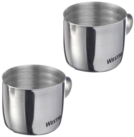 Westmark Brasilia Lot de 2 pots à lait 30 ml – Idéal pour la crème à café, le lait, le miel et autres additifs de café et de thé, accessoires Barista – Acier inoxydable