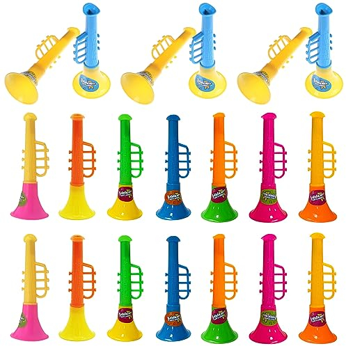 Niuhong 20 Pcs Mini Trompete Spielen Krachmacher Horn Vuvuzela Tröte Geräuschmacher Hörner Kunststoff Kinder Trompete Lärmmacher Plastik Trompeten Lautstark Laut Geburtstagsfeier Requisiten