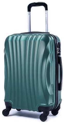 R.Leone Ryanair 55x40x20cm Valigia Trolley Bagaglio a mano Rigido Ultraleggero in ABS 4 Ruote smontabile Rimovibili Autonome 20373N (Valigia 55X40X20cm, Verde Scuro)