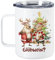 GRAZDesign Thermobecher Weihnachten, Glühweinbecher als Geschenk zu Weihnachten, Lustiges Motiv mit Elchen, Edelstahl 350ml