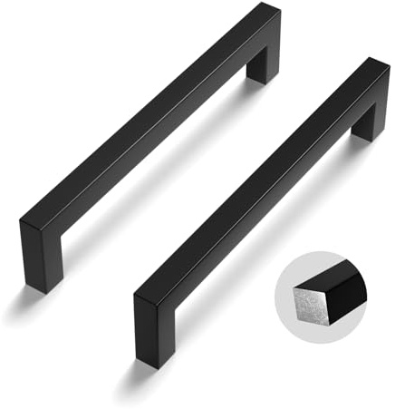 LONTAN 20 stycken skåphandtag svarta 128 mm hålavstånd handtag för köksskåp möbelhandtag svarta handtag möbler kökshandtag svarta köksskåp handtag fyrkantigt handtag fast