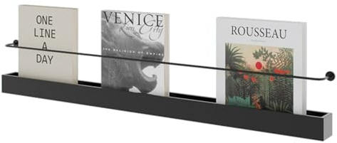 ZIMGOD Prospektständer Zeitschriftenständer aus Eisen Wandhalterung, Schwarzes Prospektregal 80/90/100/120/150 cm, Home Decor Literaturorganizer, Broschürenständer(Size:80cm (31.5))