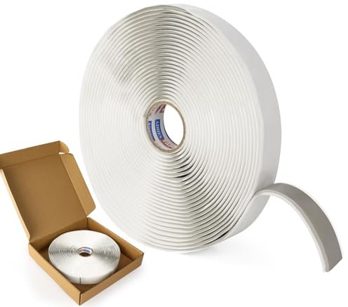 ADHES Ruban Butyle Ruban Etancheite 12mm x 9m x 1 Rouleaux, Épais de 3mm Ruban Adhésif Haute Temperature Ruban de Réparation pour façades, toit, toit plat Butyl Seal Tape