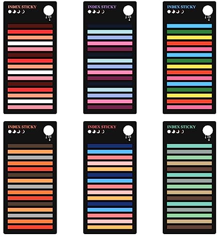 Lot de 1800 Marqueurs de Page, Onglets Longs Multicolores pour Notes Autocollantes, Index Adhésifs, Onglets d'Index Autocollants, Notes Adhésives en Couleur Riche