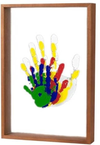 Andenken-Handabdruck-Rahmen - Handabdruck-Andenken-Set, Handabdruck-Set | Hochwertige Transparentes Blatt-Set, eleganter Holzrahmen, transparentes Bastelset für die Heimdekoration nach der Geburt