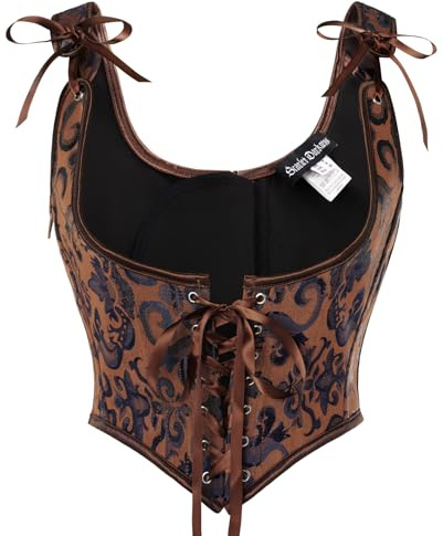 Skarlet mörker kvinnor renässans korsett underbröst boned lace up korsett toppar