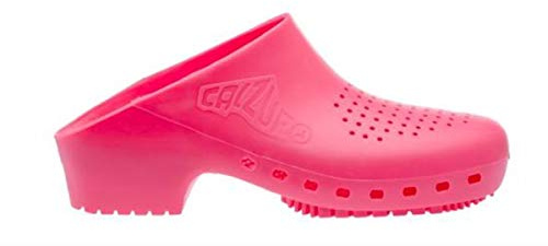 CALZURO Classic con Fori, Zoccoli Sanitari per Donna e Uomo in Gomma Tecnica, Professionali CE Antistatici, Autoclavabili, Anatomici, Suola Antiscivolo SR Antibatterica (Rosa 38/39)