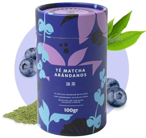 Matchaflix | Té Matcha Premium Arándanos | Energía sin ansiedad | Té en Polvo | Matcha en Polvo | 100g