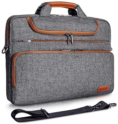 DOMISO Laptoptasche, 17 Zoll, wasserdicht, Laptoptasche, Herren, Business, für 17-17,3 Zoll Notebook/Dell/Lenovo/Acer/HP/MSI/ASUS, Dunkelgrau 2