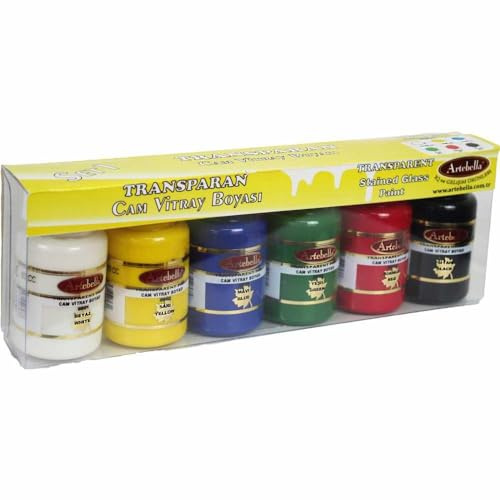 Uppsättning av 6 glasmålat glasfärg 50 ml 1