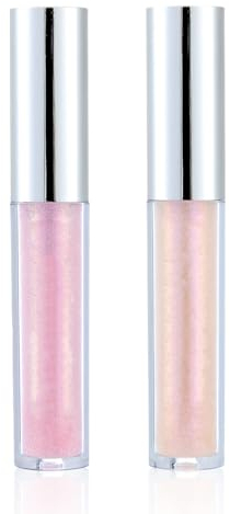 2 Couleurs Brillant à Lèvres Fille Paillettes, Rouge à Levre Pailleté Gloss Hydratant, Métallique Rouges à Lèvres Liquide avec Texture Fraîche, Gloss à Lèvres Pailleté pour Femmes Filles